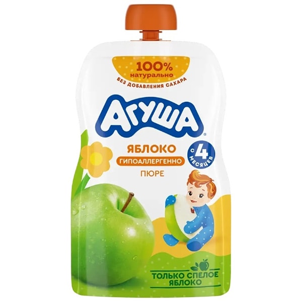 Детское пюре Агуша яблоко 90 г.